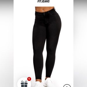 Womens 360 Light Mid Waisted Fitjeans - Black